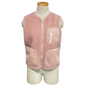 Revolve Outerknown Vest Womens X Small XS Pink Fleece Full Zip Pockets